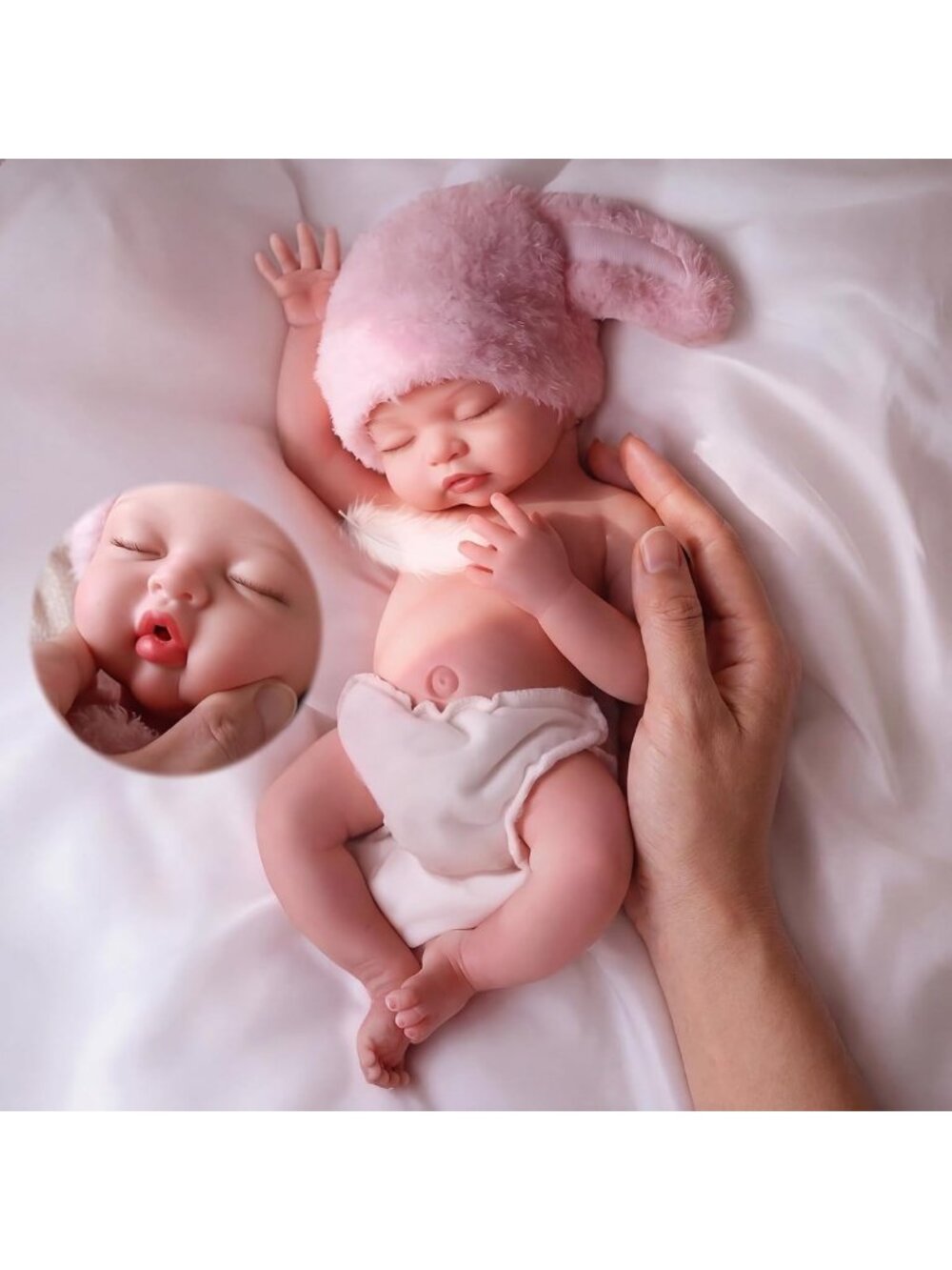 16in Full Body Platinum Silicone Reborn Baby Doll Weighted Lifelike